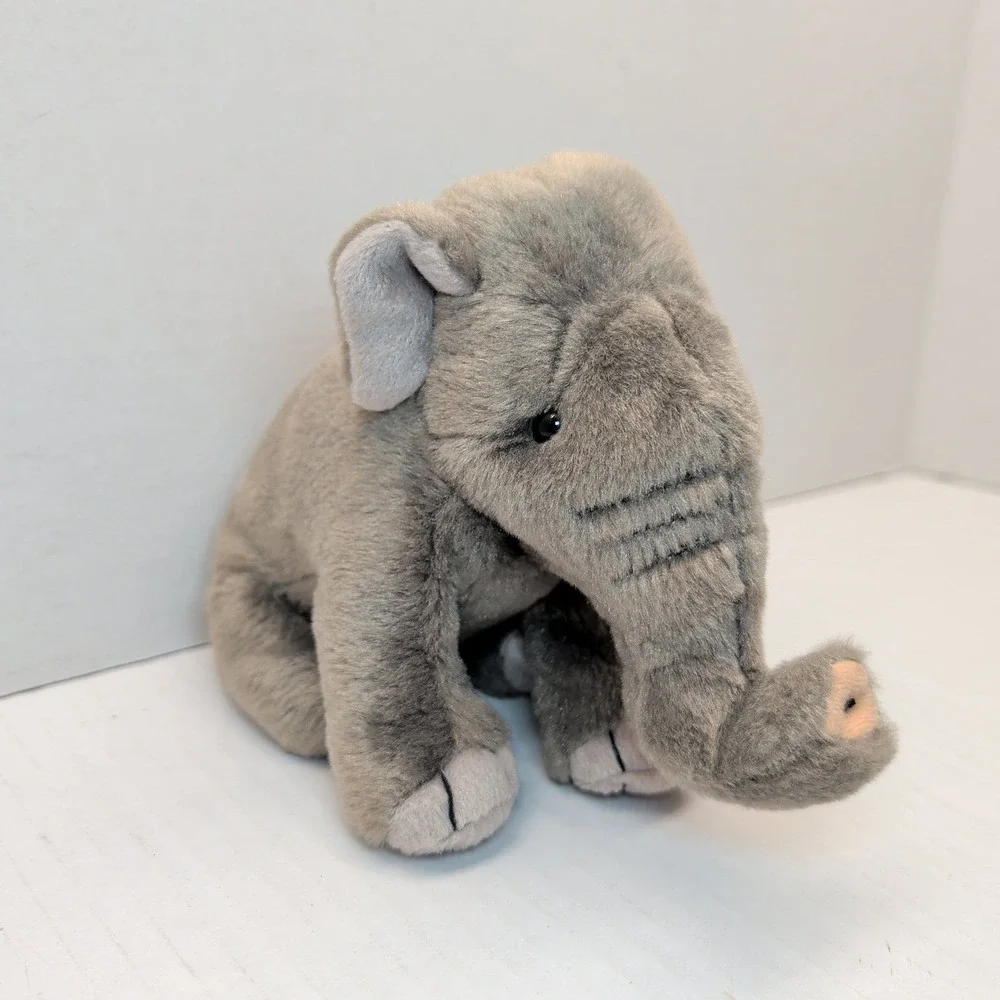 Wild Republic Elephant Plush Grey Stuffed Animal K&M International 8 Inch